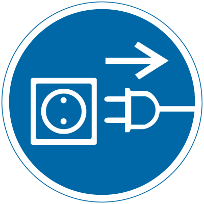 International Symbols Labels - Unplug Electrical Supply (Graphic)