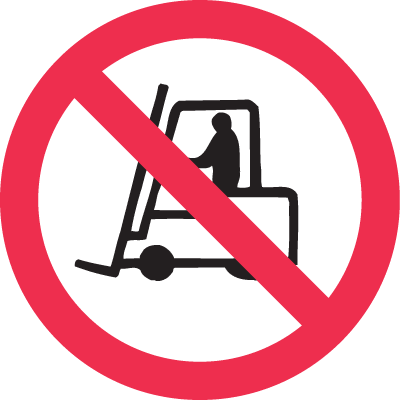 International Symbols Labels - No Forklift Trucks