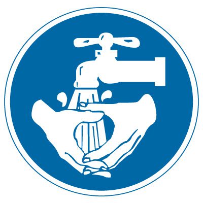 International Symbols Labels - Wash Hands (Graphic)