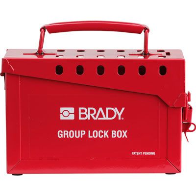 Portable Metal Lock Box - Red