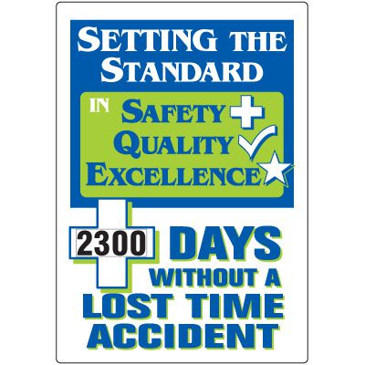 Jumbo Dial-A-Day Safety Scoreboard - Without Lost Time Accident