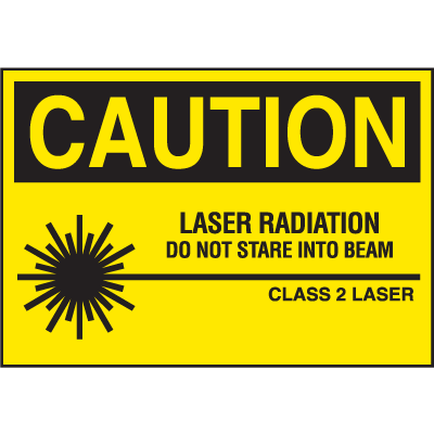 Laser Equipment Warning Labels - Caution Laser Radiation