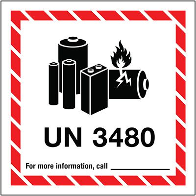 Lithium Battery Label UN3480