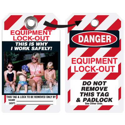Self-Laminating Employee Photo Lockout Tags - Why I Work Safely