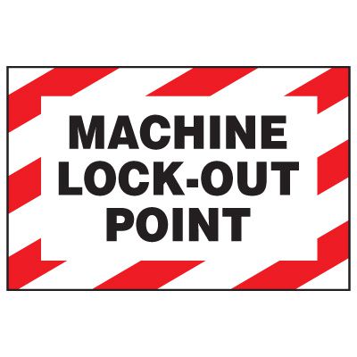 Lockout Hazard Warning Labels - Machine Lock-Out Point