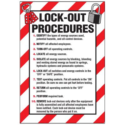 Lockout Procedure Labels