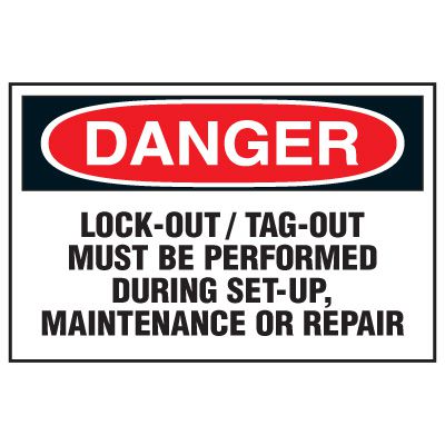 Lockout Hazard Warning Labels - Danger Lock-Out/Tag-Out