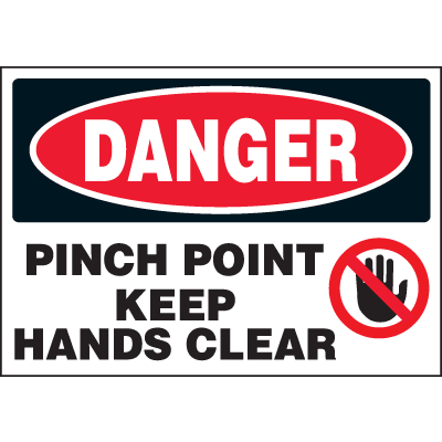 Machine Hazard Warning Labels - Danger Pinch Point