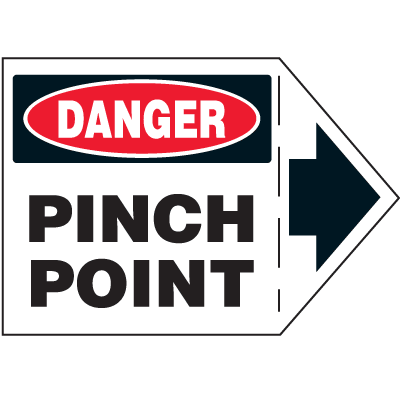 Machine Safety Arrow Labels - Danger Pinch Point