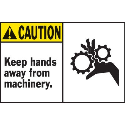 Machine Warning Labels - Keep Hands Away From Machinery