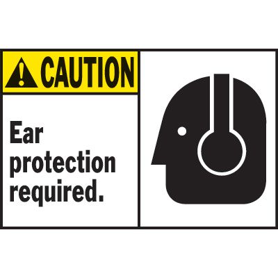 Machine Warning Labels - Caution Ear Protection Required