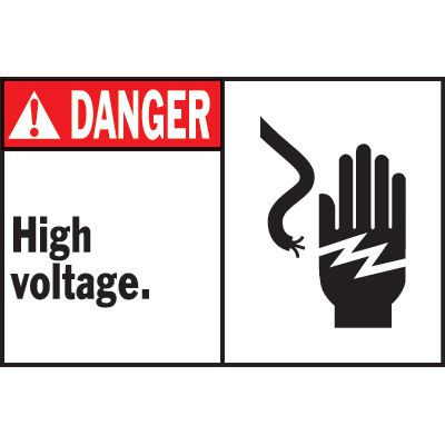 Machine Warning Labels - Danger High Voltage