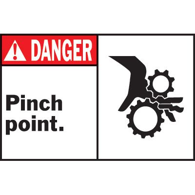 Machine Warning Labels - Danger Pinch Point