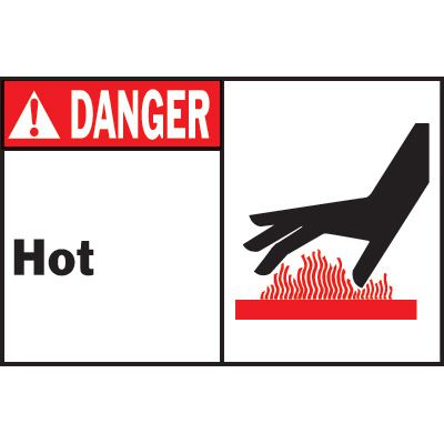 Machine Warning Labels - Danger Hot