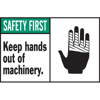 Machine Warning Labels - Safety First Keep Hands Out