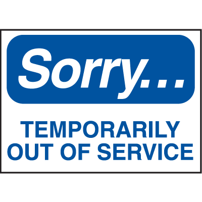 Magnetic Housekeeping Signs - Temporarily Out of Service