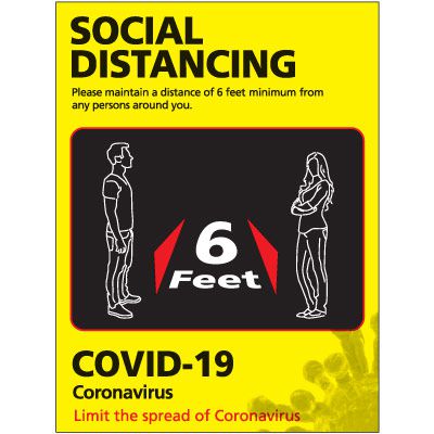 Maintain 6 Feet Social Distancing Poster