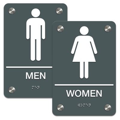 Man/Woman - Premium ADA Braille Restroom Sign Sets