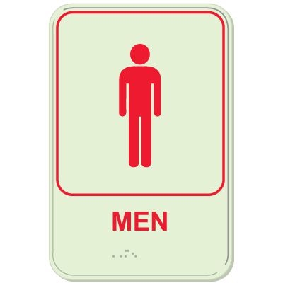 Men - Glo-Brite® ADA Braille Signs