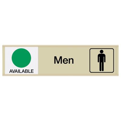 Men Available/In Use - Engraved Restroom Sliders