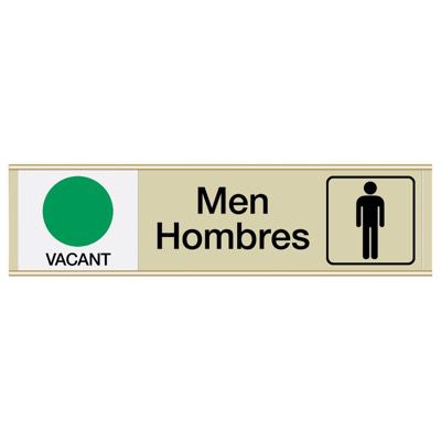 Men Vacant/Occupied - Bilingual Engraved Restroom Sliders
