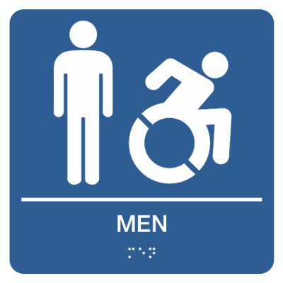 Graphic Braille Signs - Men's Restroom w/ Dynamic Accessibility