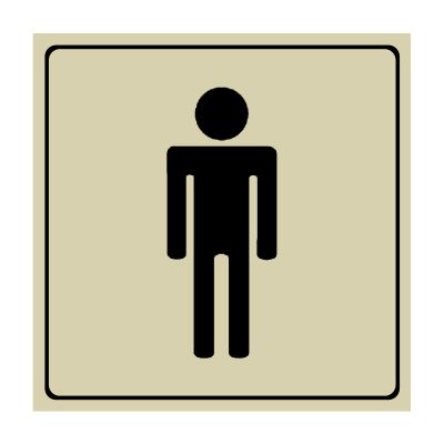 Men's Restroom Sign with Engraved Symbol