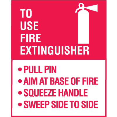 Mini Fire Extinguisher Decals - To Use Fire Extinguisher