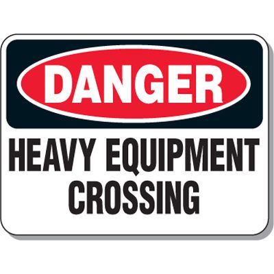 Mining Site Traffic Warning Signs - Danger Heavy Equipment Crossing
