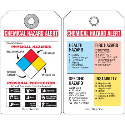 NFPA Tags - Chemical Hazard Alert