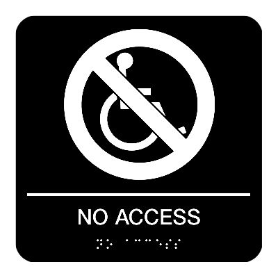 No Access - Graphic Braille Signs