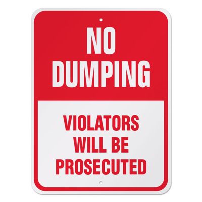 Giant No Dumping Sign