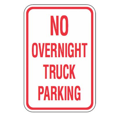 No Parking Signs - No Overnight Truck Parking