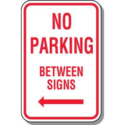 No Parking Signs - No Parking Between Signs (Left Arrow)