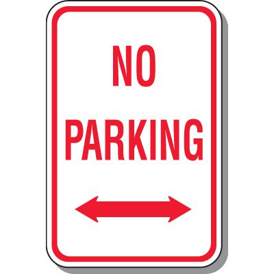 No Parking Signs - Double Arrow