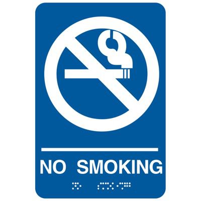 No Smoking Signs - Economy Braille Signs