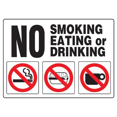 No Smoking Signs - No Smoking Eating Or Drinking