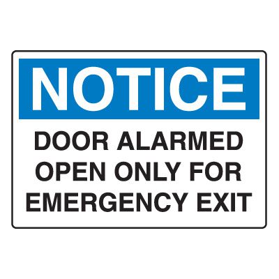 Door, Exit & Security Signs - Door Alarmed