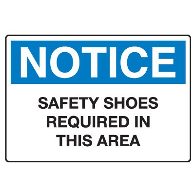 Protective Wear Signs - Safety Shoes Required In This Area