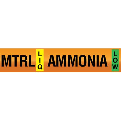 Opti-Code™ Ammonia Pipe Markers - Medium Temperature Recirculated Liquid