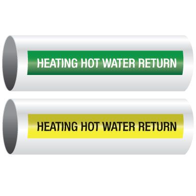 Opti-Code™ Self-Adhesive Pipe Markers - Heating Hot Water Return