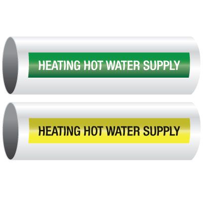 Opti-Code™ Self-Adhesive Pipe Markers - Heating Hot Water Supply