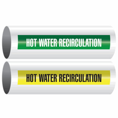 Opti-Code® Self-Adhesive Pipe Markers - Hot Water Recirculation