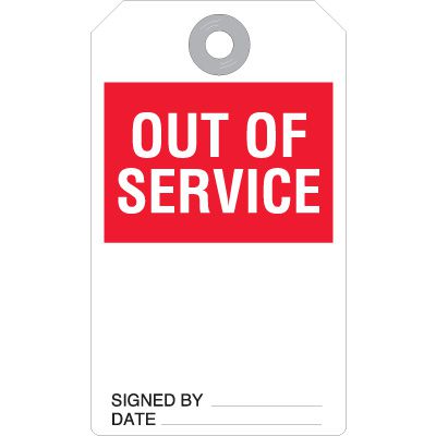Out Of Service Equipment Status Tag