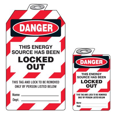 Padlock Lockout Tags - Danger This Energy Source Has Been Locked Out