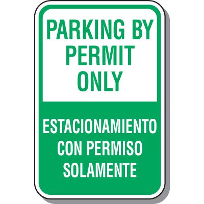 Parking Permit Signs - Parking By Permit Only (Bilingual)