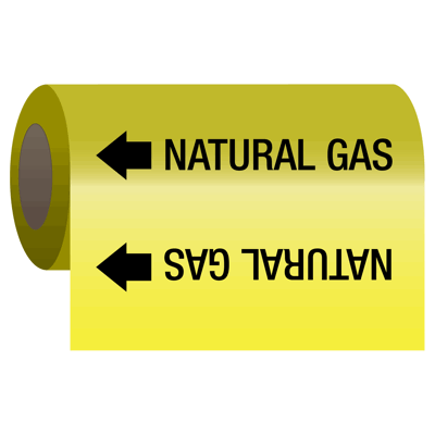Self-Adhesive Pipe Markers-On-A-Roll - Natural Gas
