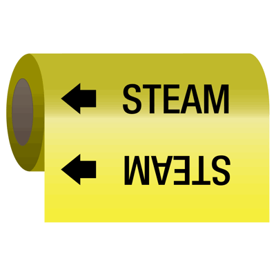 Self-Adhesive Pipe Markers-On-A-Roll - Steam