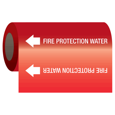 Self-Adhesive Pipe Markers-On-A-Roll - Fire Protection Water