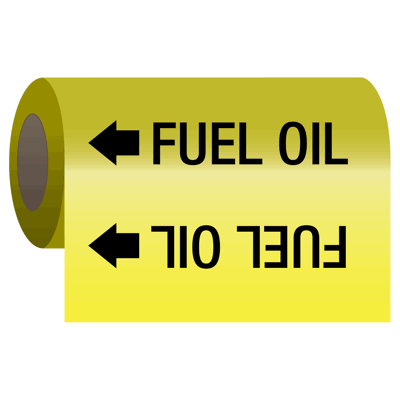 Self-Adhesive Pipe Markers-On-A-Roll - Fuel Oil